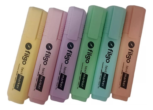Resaltador Filgo Text Marker X60 Colores Pastel Chato Colores Suritdos