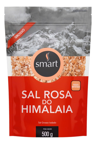 Sal rosa do himalaia grosso Smart Sal em pouch sem glúten 500 g 