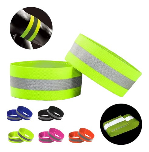 2 Pulsera Reflejante Correr Banda Deporte Bicicleta Moto