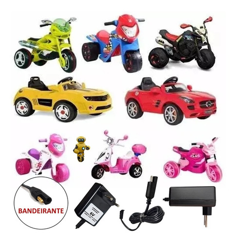 Imagem 2 de 6 de Carregador 6v 900ma Bandeirantes Magictoys P/ Moto Elétrica