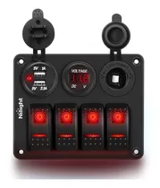 Comprar 4gang Panel De Interruptores Basculantes Con Cargador U...