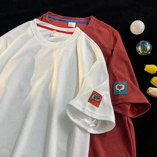 Camiseta Holgada De Verano Con Cuello Redondo Y Manga Corta