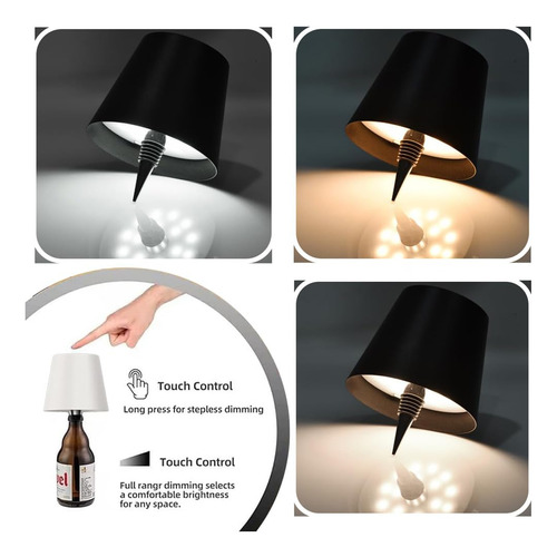 Lámpara Inalámbrica Para Botella De Vino, 3 Luces