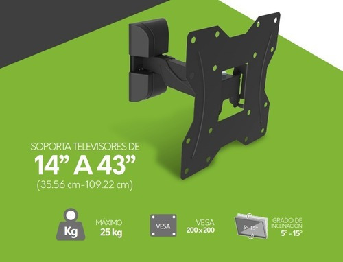 Soporte Para Pantalla Ghia De 13 a 43 Pulgadas Carga Máxima 25kg Stv-22