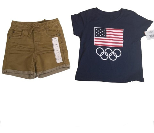 Conjunto  Niño Bb Short Cat And Jack Franela Team Apparel T2