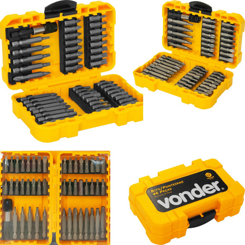 Kit 46 Pçs Bits Para Parafusadeira Ponteiras Jogo De Bits
