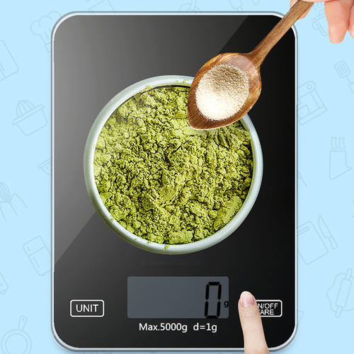 Mini Báscula De Cocina Digital De Vidrio Azul De 5 Kg Para A