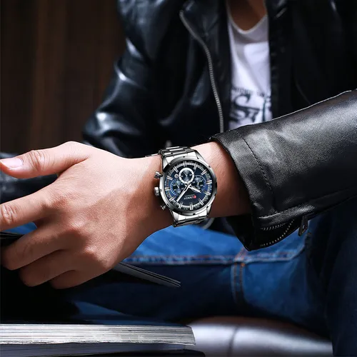Reloj Curren 8355 Plateado / Azul Hombre