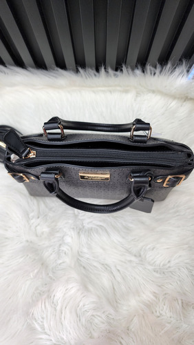 Bolsa Gues Sg948505 Nueva 100 % Original Con Etiqueta Negro Estampado Oro Negro