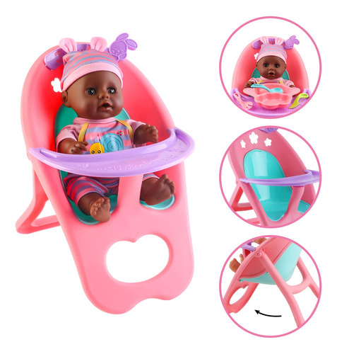 Set De Muñecas Deao Black Con Silla Alta Para Cuna, 21 Pieza