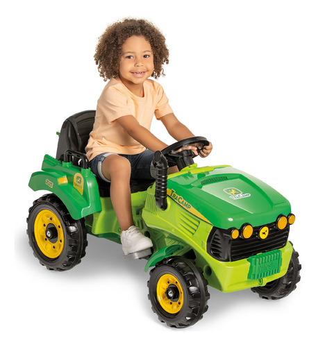 Carrinho Andandor De Passeio Infantil Pedal Trator Tracamp Para Criança Menino E Menina Com Empurrador E Som De Trator