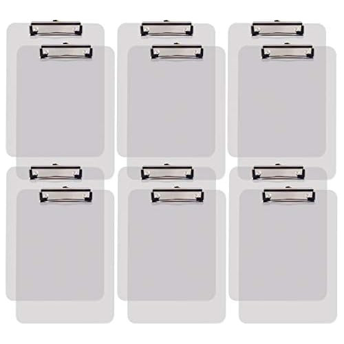 Clear Plastic Clipboards, 12 Pack, Durable, 12.5 X 9 In...