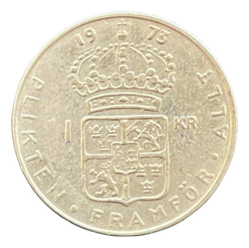 Suecia - 1 Corona - Año 1973 - Km #826a - Gustaf Vi