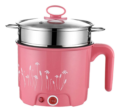 Mini Olla Caliente Eléctrica Para Fideos, Con Vaporera Rosa