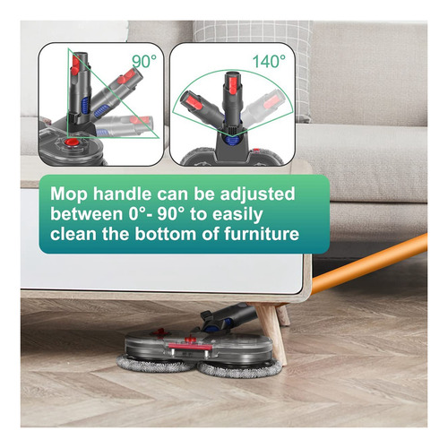 Limpador Elétrico Para Dyson V12 Detect Com 6 Esfregões E Wa