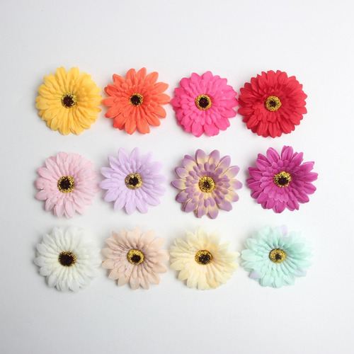 / 20 Piezas Flores Cabeza Artificial Seda Gerbera Margarita