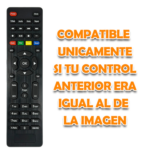 Control Para Fol Techome Decodificador Dvb-1416 + Funda Pila
