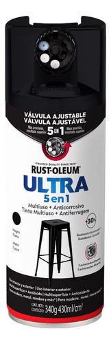 Pintura Multisuperficie+antioxido 5 Valvulas Mate Color Negro