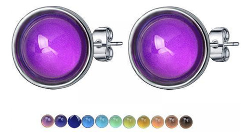 4 Pendientes De Botón Que Cambian De Color, Joyería De