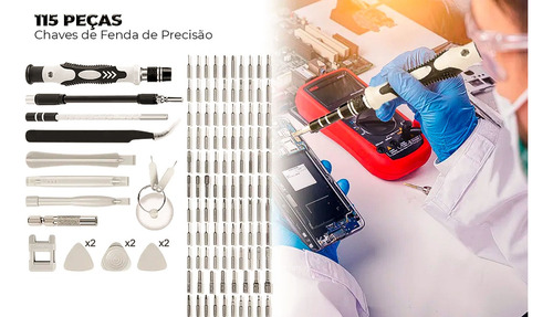 Conjunto De Chaves De Fenda De Precisão 115 Em1 Kit Reparo