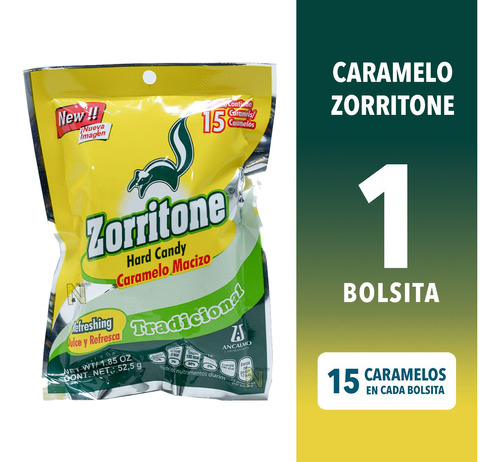 Caramelo Zorritone Bolsa Con 15 Caramelos C/u 