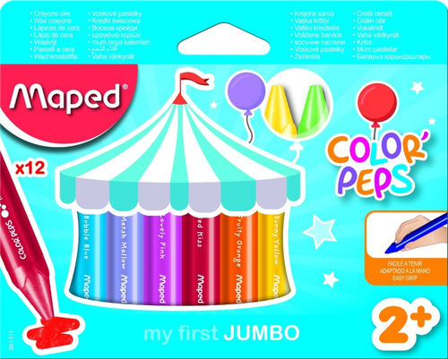 Crayones De Cera Jumbo Colores Maped X 12 - Mm