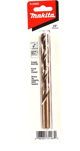 Broca Cobalto-acero Para Metal 1/2 X 6 Makita D22800