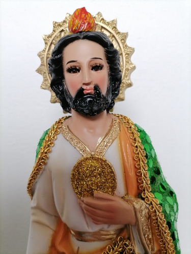 San Judas Tadeo 40 Cm  De Resina -vestido De Tela