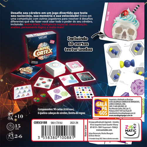 Jogo De Cartas Super Cortex Desafio +10 Anos Galápagos