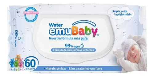 Emubaby 99% Agua Toallitas Humedas 60 Unidades