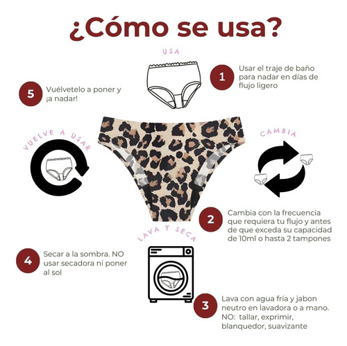 Traje De Baño Para Periodo Luna Segura Bikini Atlas Animal P Caqui Ech