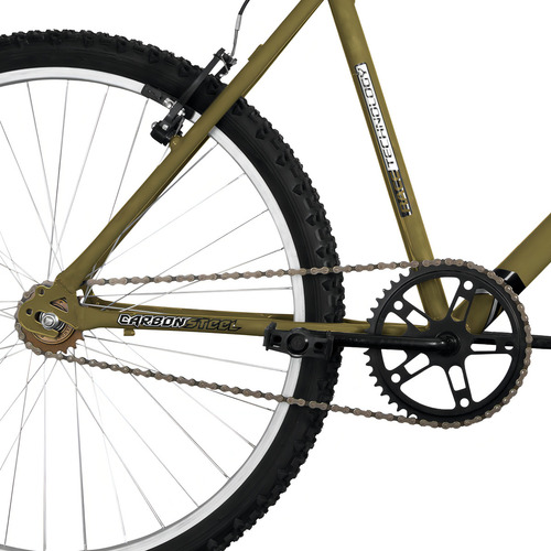 Bicicleta De Passeio Ultra Bikes Bike Aro 26 / 1v / Pezinho 001v Freio V-brake Yamada Cor Verde Oliva Fosco Com Descanso Lateral