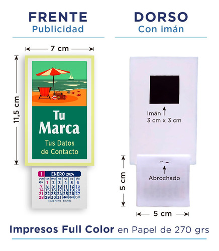 Almanaque Para Heladera Personalizado C/imán X100u