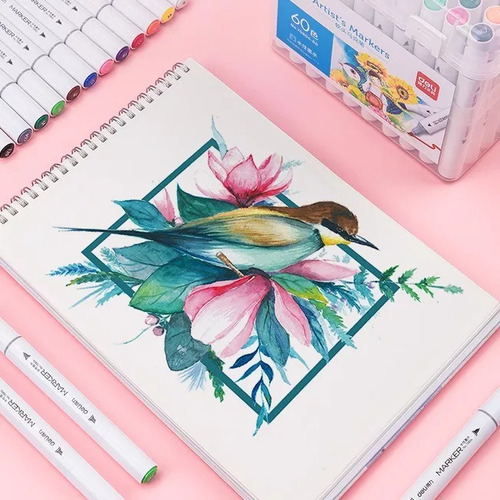Set X 12 Marcadores Artistico Sketch Doble Punta Al Agua