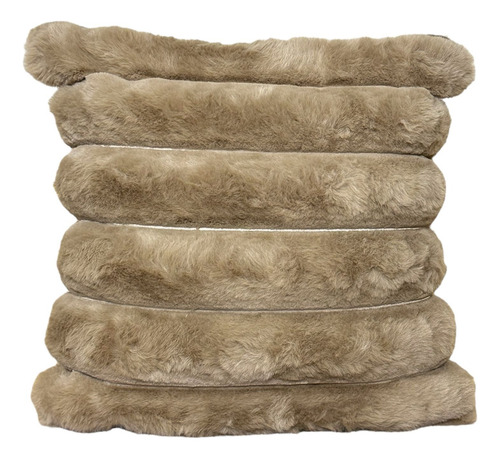 Combo X5 Almohadones Sillon Cama Tusor 40x40 Con Peludito Pack X5 10 - 11- 12 - 15- Canelon Vison
