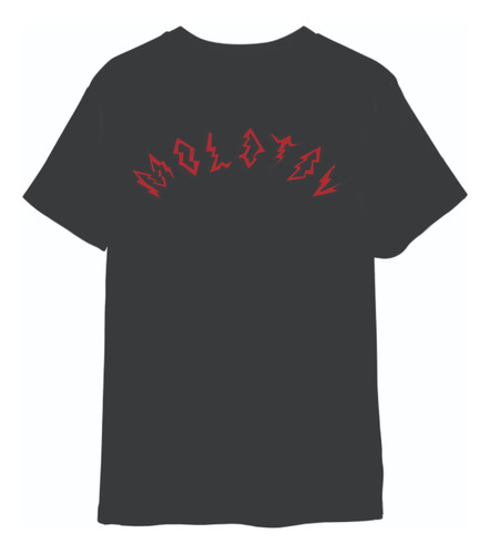 Remera Negra Hombre Estampada Vinilo Molotov