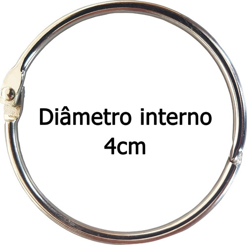 Pacote Com 24 Argolas Prateadas Articuladas 4cm 40mm