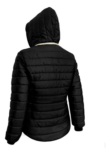 Campera Inflable De Mujer Térmica Con Corderito Y Capucha G6