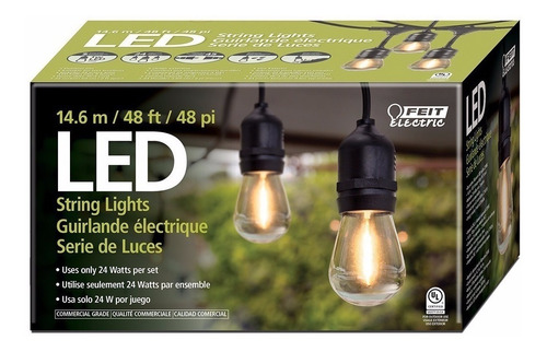 Tira Luces En Serie Led Estilo Vintage Exterior 14.6m