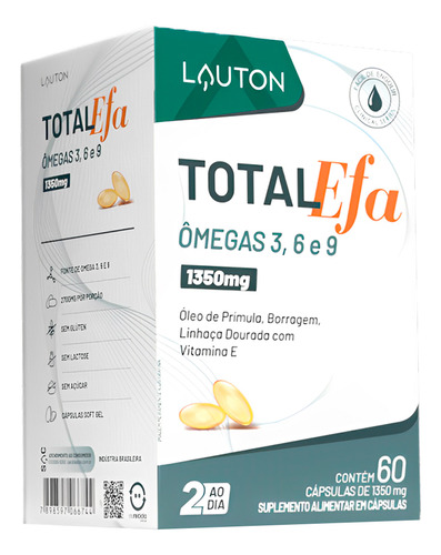 Total Efa Ômega 3, 6 E 9 Lauton 60 Cápsulas