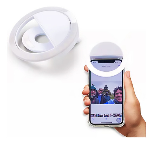 Luz Anillo Cámara Teléfono Flash Portátil Led Celular Negro