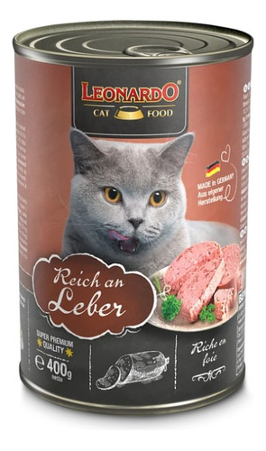 Alimento Leonardo Para Gato Adulto Sabor Higado Lata De 400g