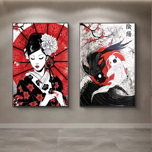 Quadro decorativo Sushi Ninjas Desenho Arte Japão para sala quarto em  Promoção na Americanas