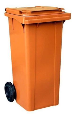 Larplasticos carrinho coletor de lixo 120 litros laranja