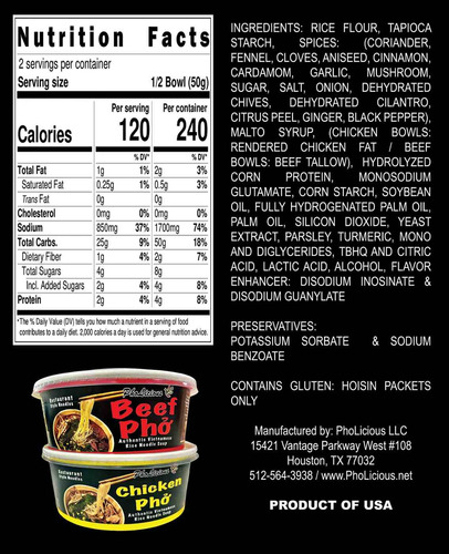 Pholicious Chicken Vietnamese Pho Bowl 3.6 Oz