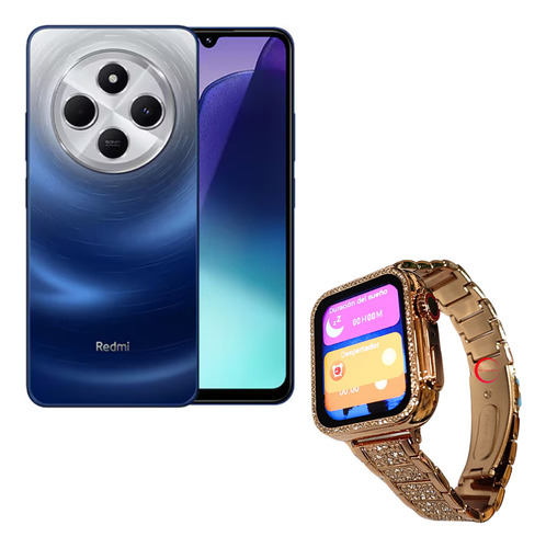 Xiaomi Redmi 14c Smartphone 8gb Ram/256gb Interno + Smartwatch Clásico Bossney Bs-k2310