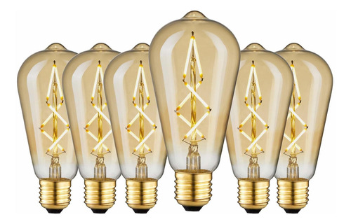 Omed Bombilla Led Edison Con Parte Superior De Lágrima, 6 W,