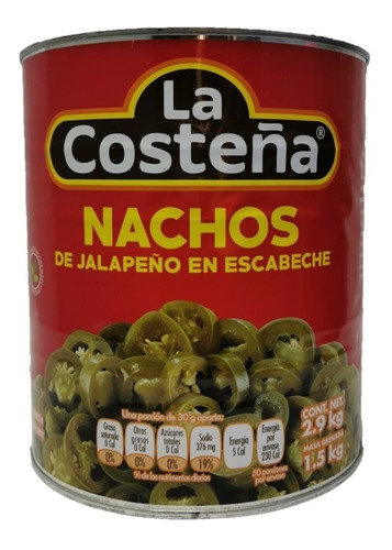 La Costeña Chiles De Jalapeños Nachos En Escabeche 2.9 Kgs