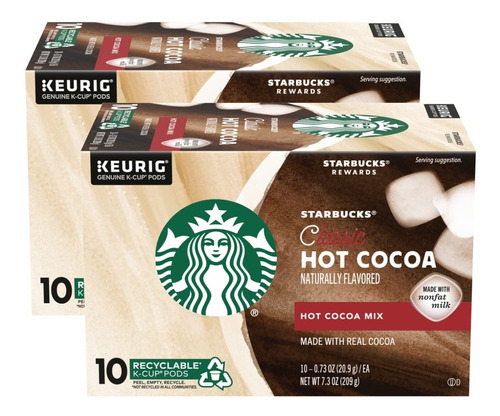 Kit Combo Cápsula De Café Starbucks Hot Cocoa Mix - 2 Caixas