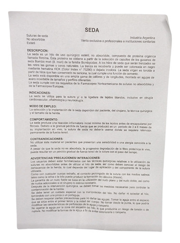 Sutura Seda 2/0 - Ag 26mm 1/2 Círc Redonda De 75cm Surgikal